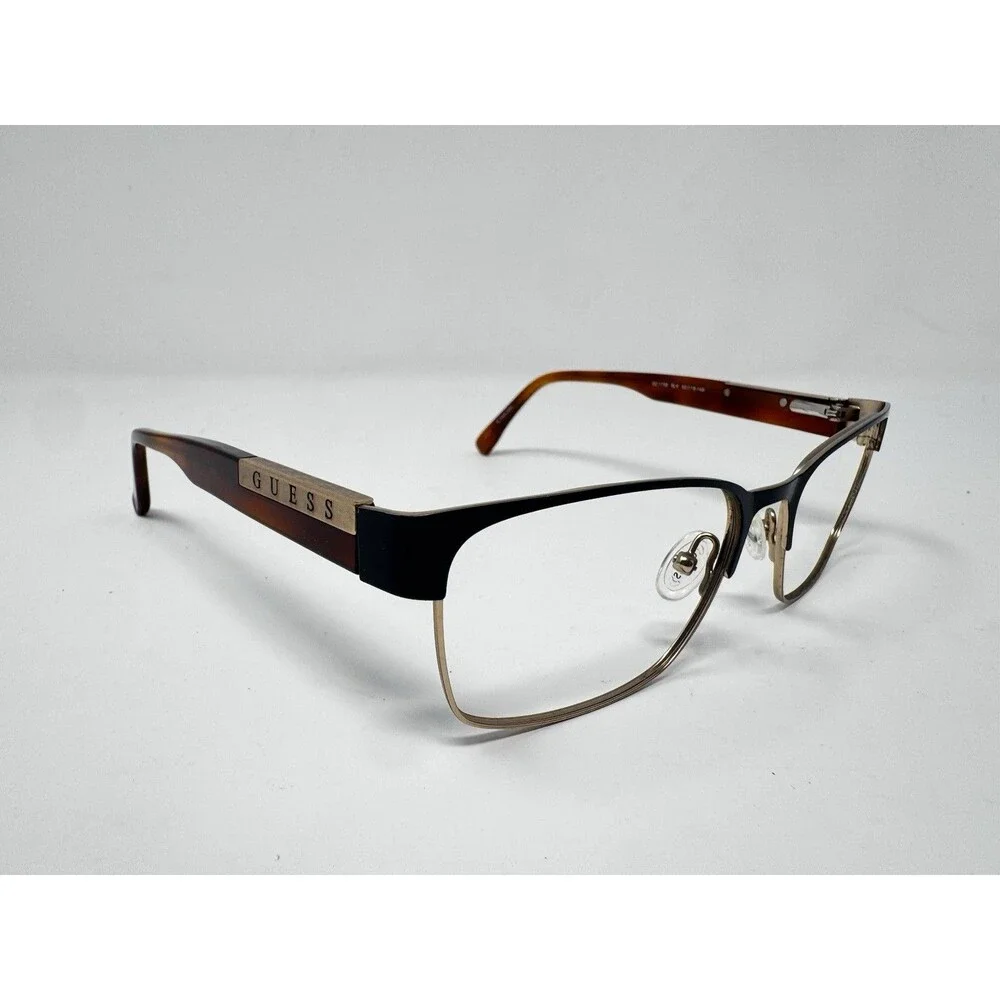 Guess GU1736 BLK Black Brown Gold Eyeglass Frames 53-18-140 Authentic